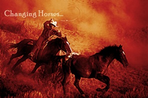 Cowboy Lassoing a Horse